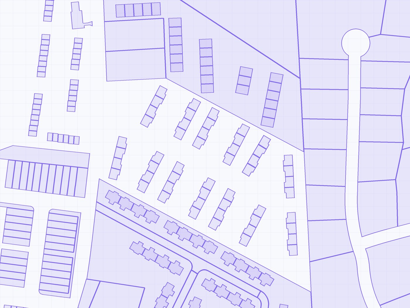 Close-up of parcel geometry annotated with acreage and parcel identifiers
